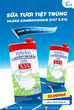 [CHỈ GIAO TP.HCM] SỮA TƯƠI TIỆT TRÙNG MLEKO ZAMBROWSKIE (FAT 3.5%)