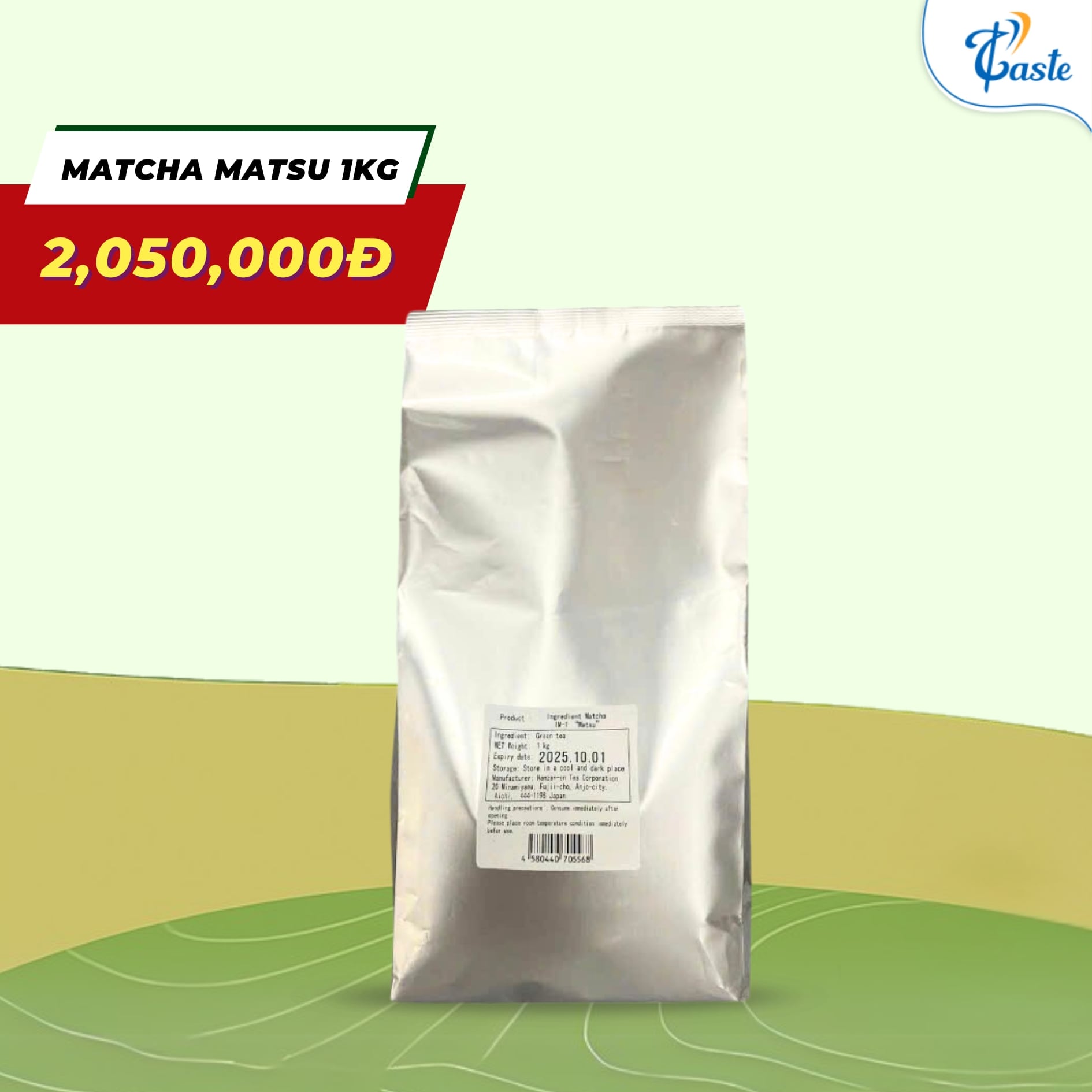  BỘT TRÀ XANH NGUYÊN CHẤT MATCHA MATSU NHẬT BẢN 1KG