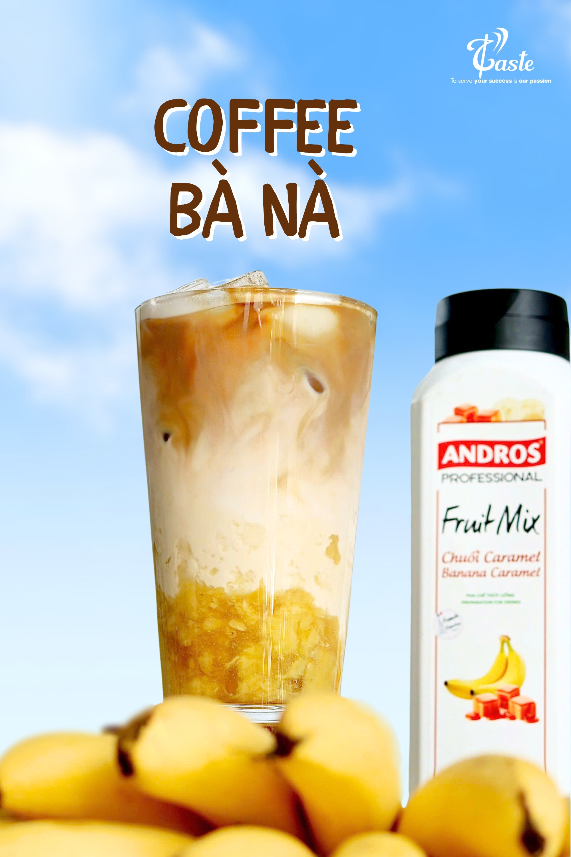 Fruit mix chuối caramel coffee