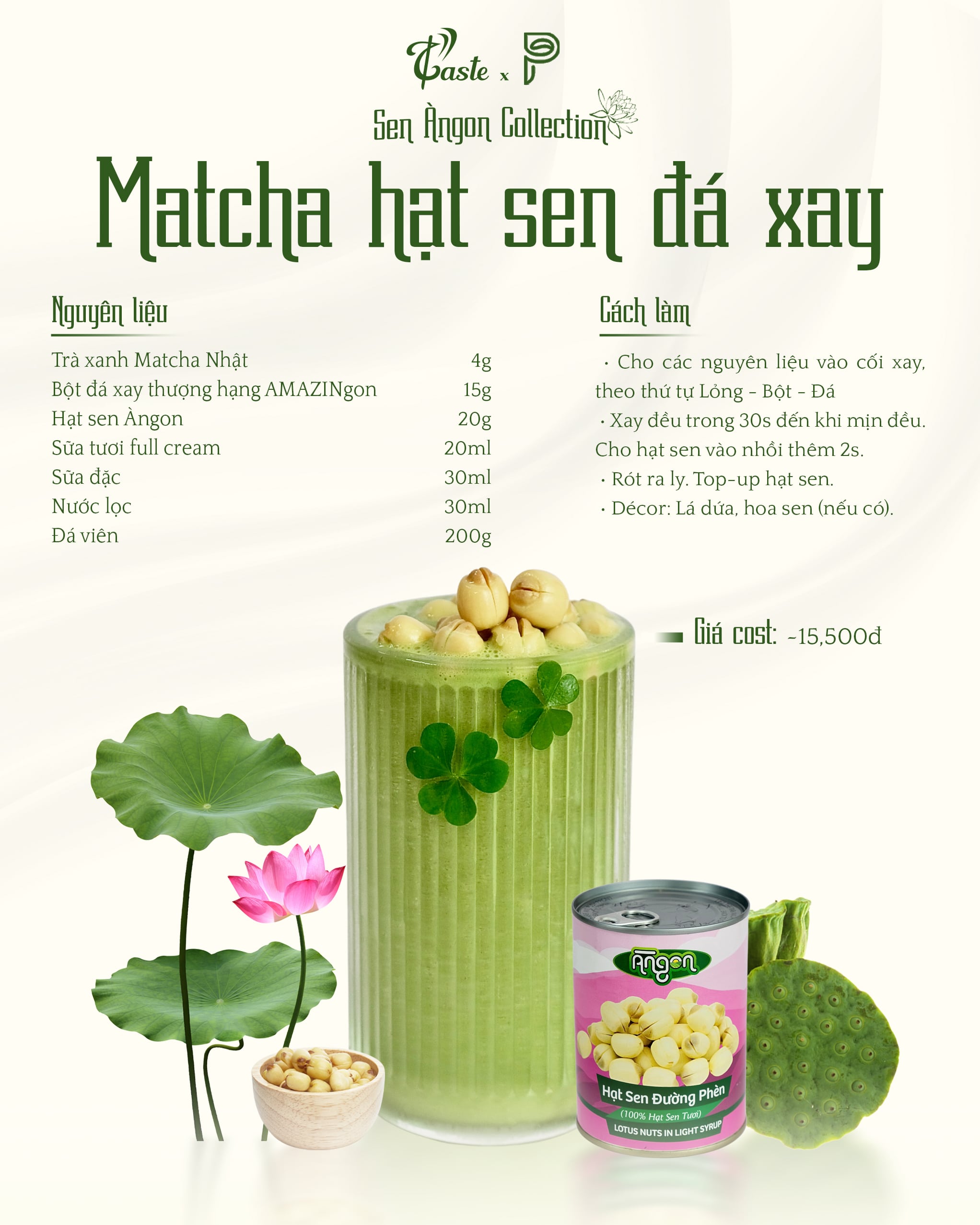 MATCHA HẠT SEN ĐÁ XAY