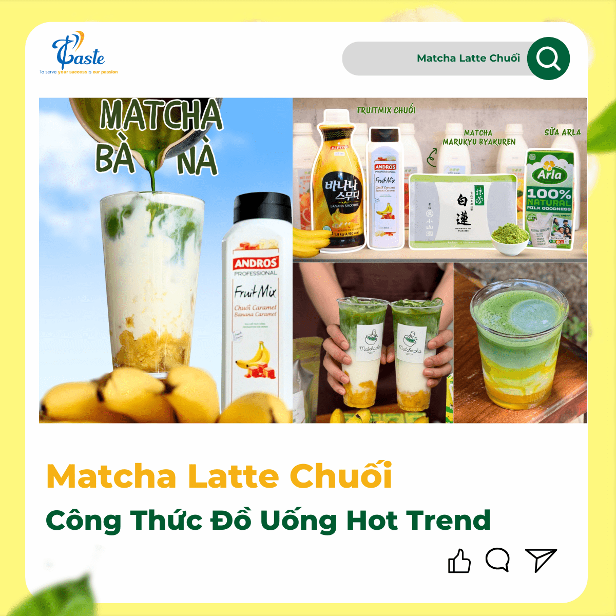 Matcha Latte Chuối - Công thức đồ uống Hot trend 2025