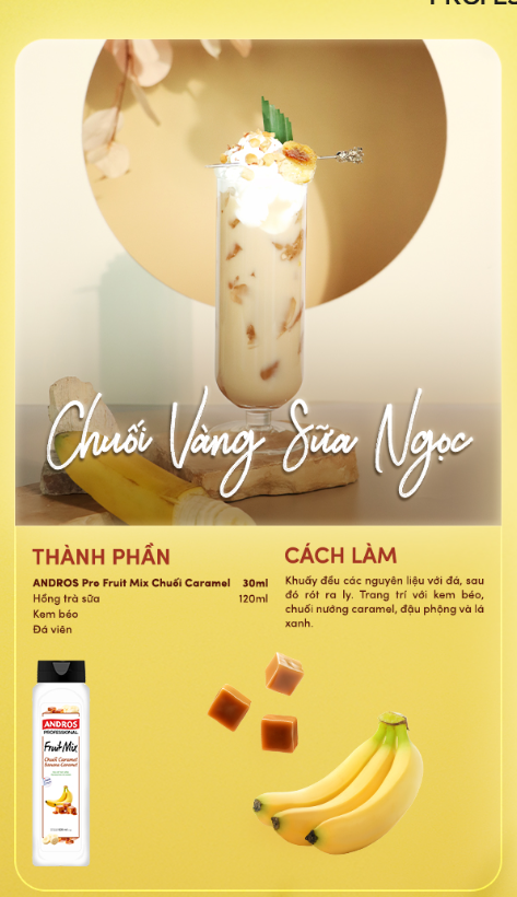 Fruit mix chuối caramel