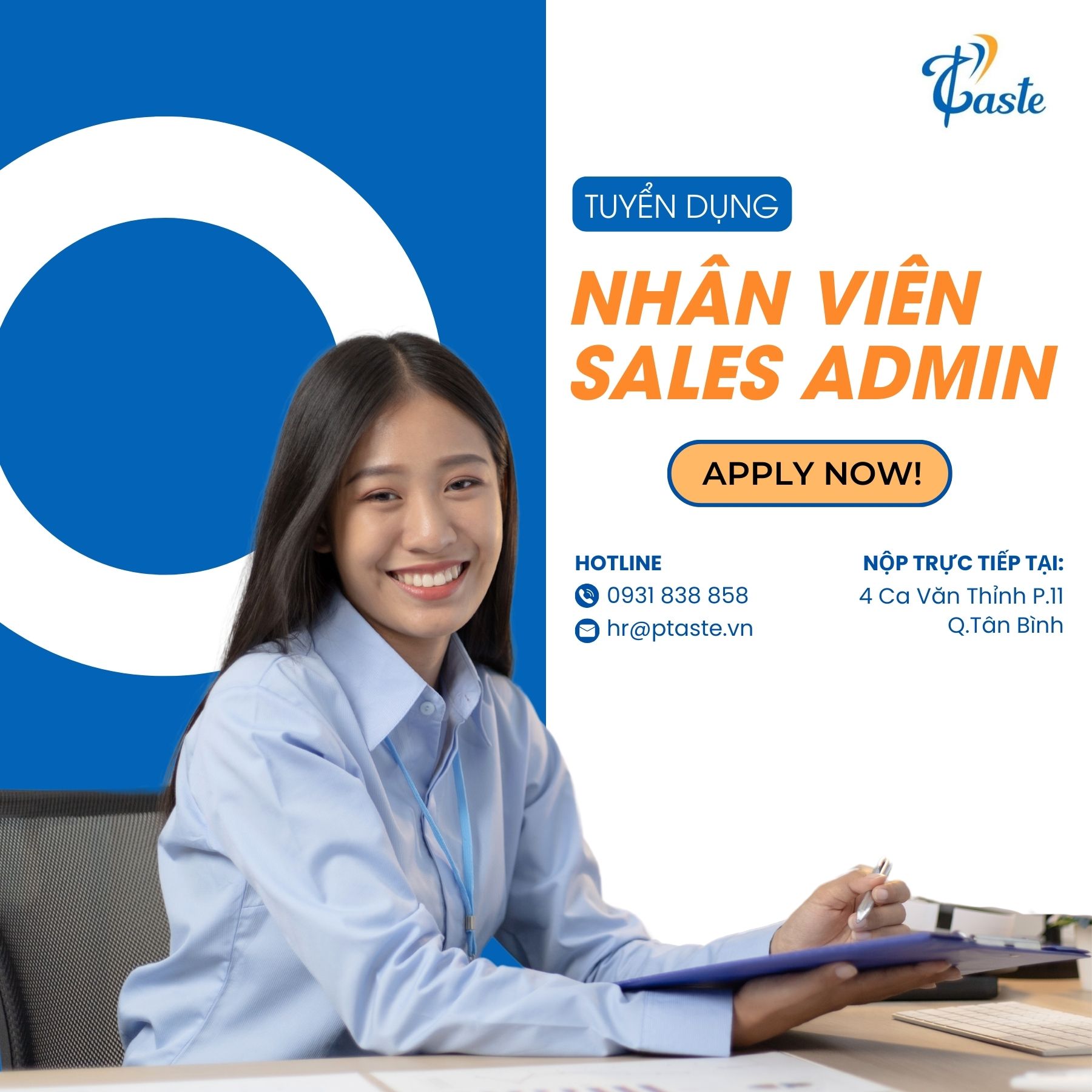 TUYỂN DỤNG VỊ TRÍ SALES ADMIN