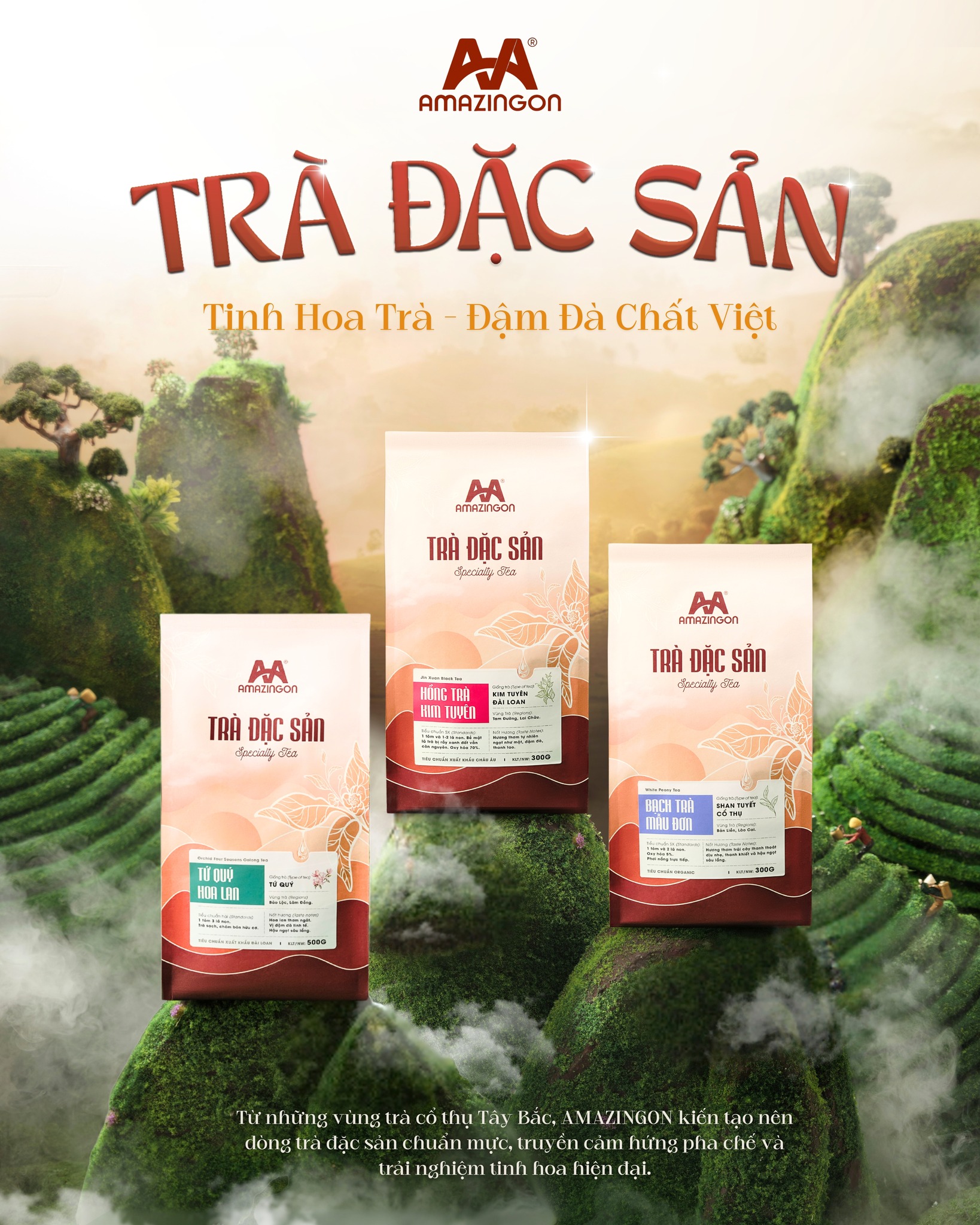 Trà đặc sản Bạch Trà Mẫu Đơn AMAZINGON